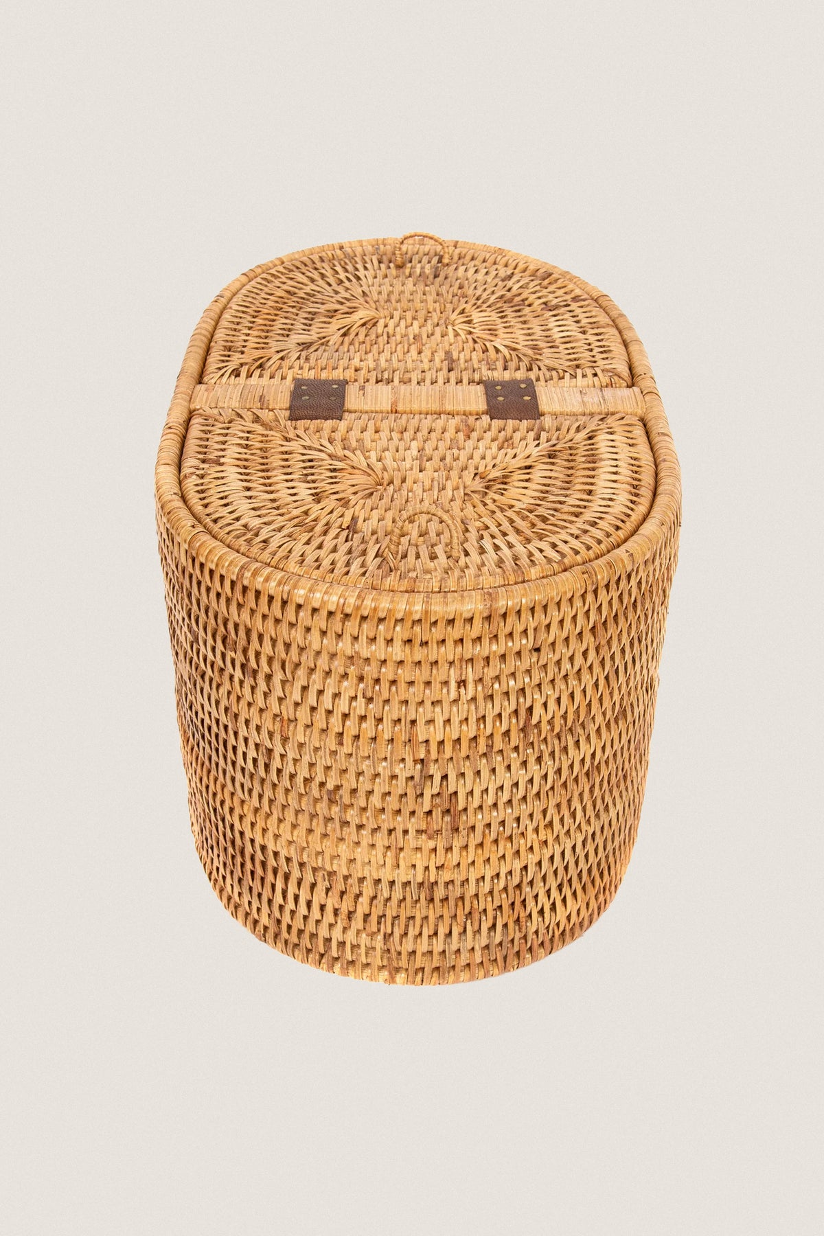 Oval Rattan Double Tissue Roll Box