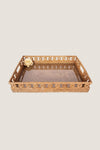 Woven Serving Tray with Glass Insert