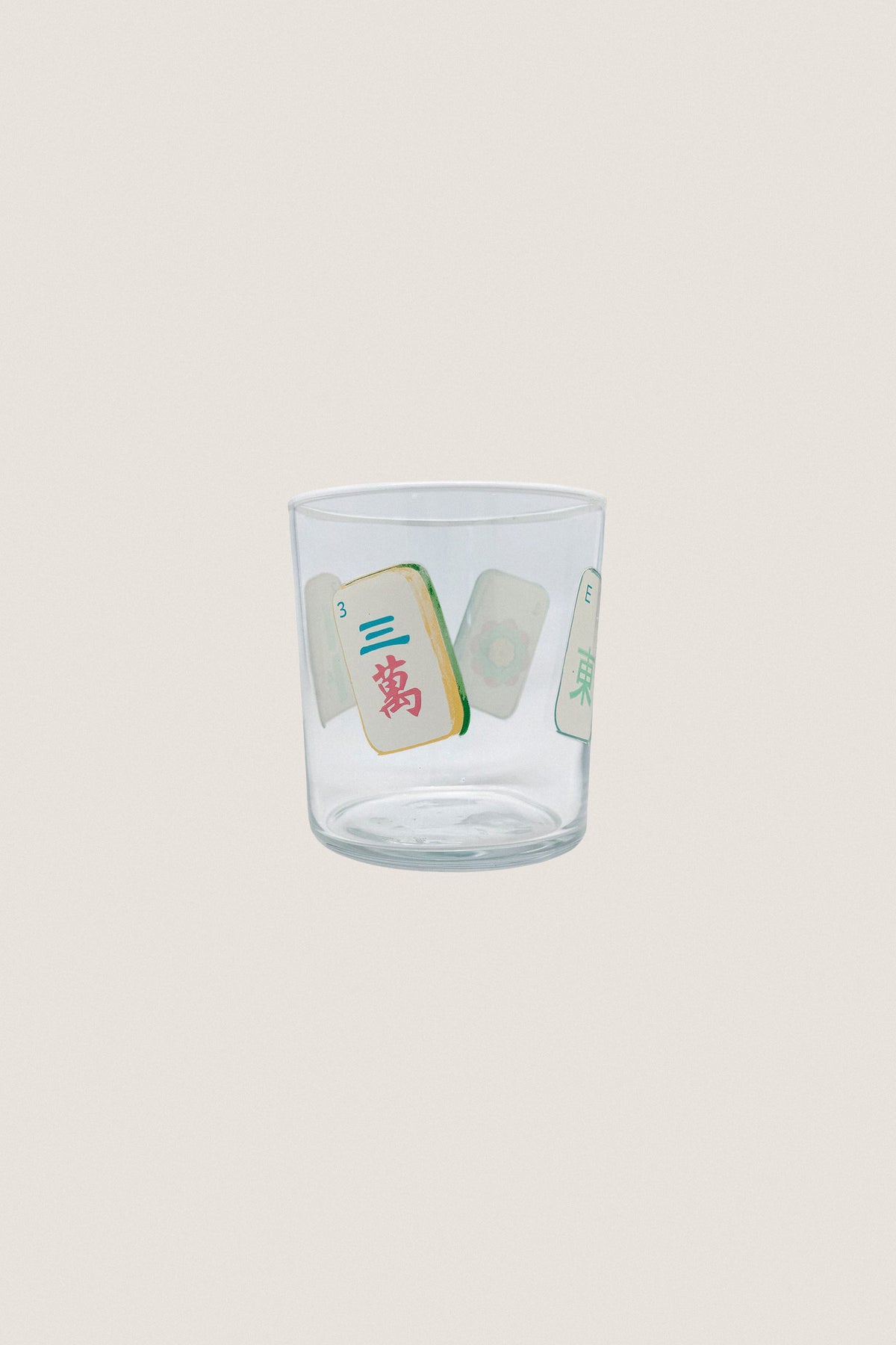 Mahjong Tiles Double Old Fashion Glasses (Set of 4)