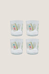 Mahjong Tiles Double Old Fashion Glasses (Set of 4)