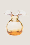Hibiscus Glass Amber Medium Fluted Vase