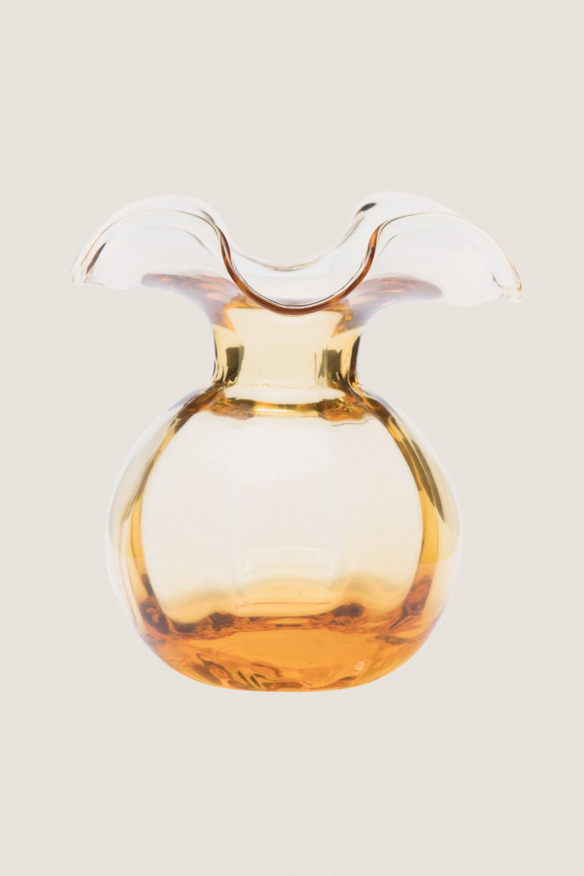 Hibiscus Glass Amber Medium Fluted Vase