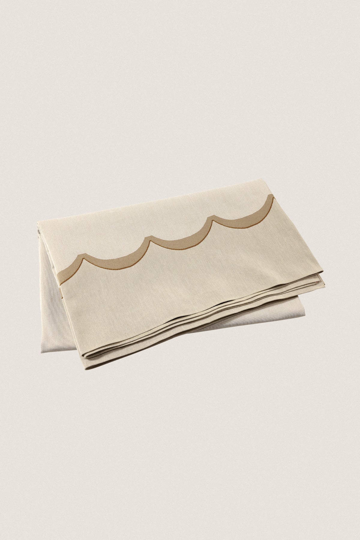 Natural Scalloped Tablecloth