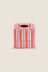 Garnet Red Floral Stripe Block-Printed Square Tissue Box