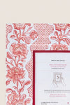 Garnet Red Blooming Trellis Block Printed Wall Picture Frame