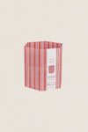 Garnet Red Floral Stripe Block Printed Hexagon Basket