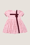 Pink Velvet Bows Girls Liliana Dress