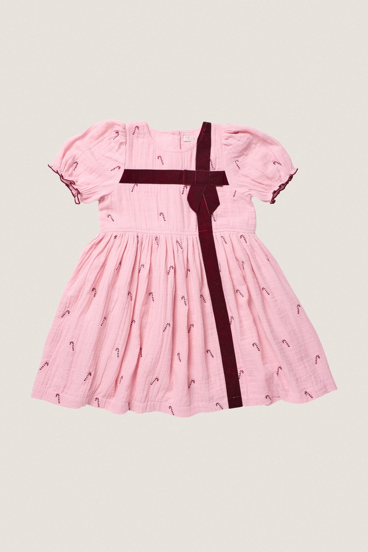 Pink Velvet Bows Girls Liliana Dress