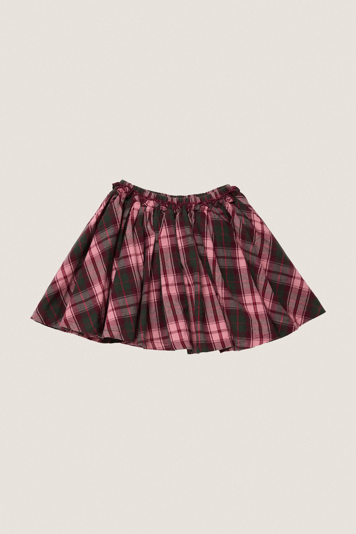 Burgundy Tartan Girls Gianna Skirt