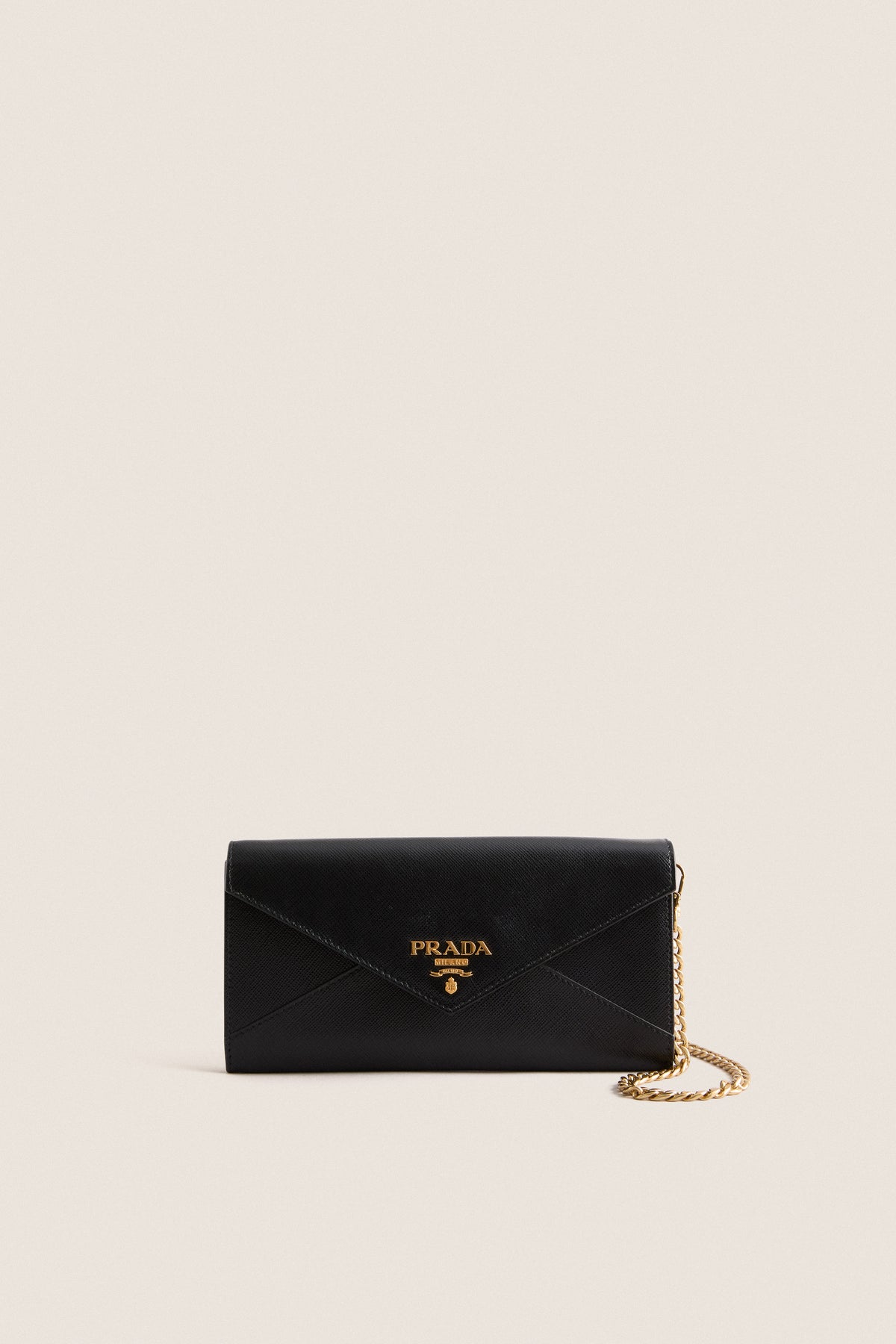 PRADA Black Saffiano Chain Shoulder Bag