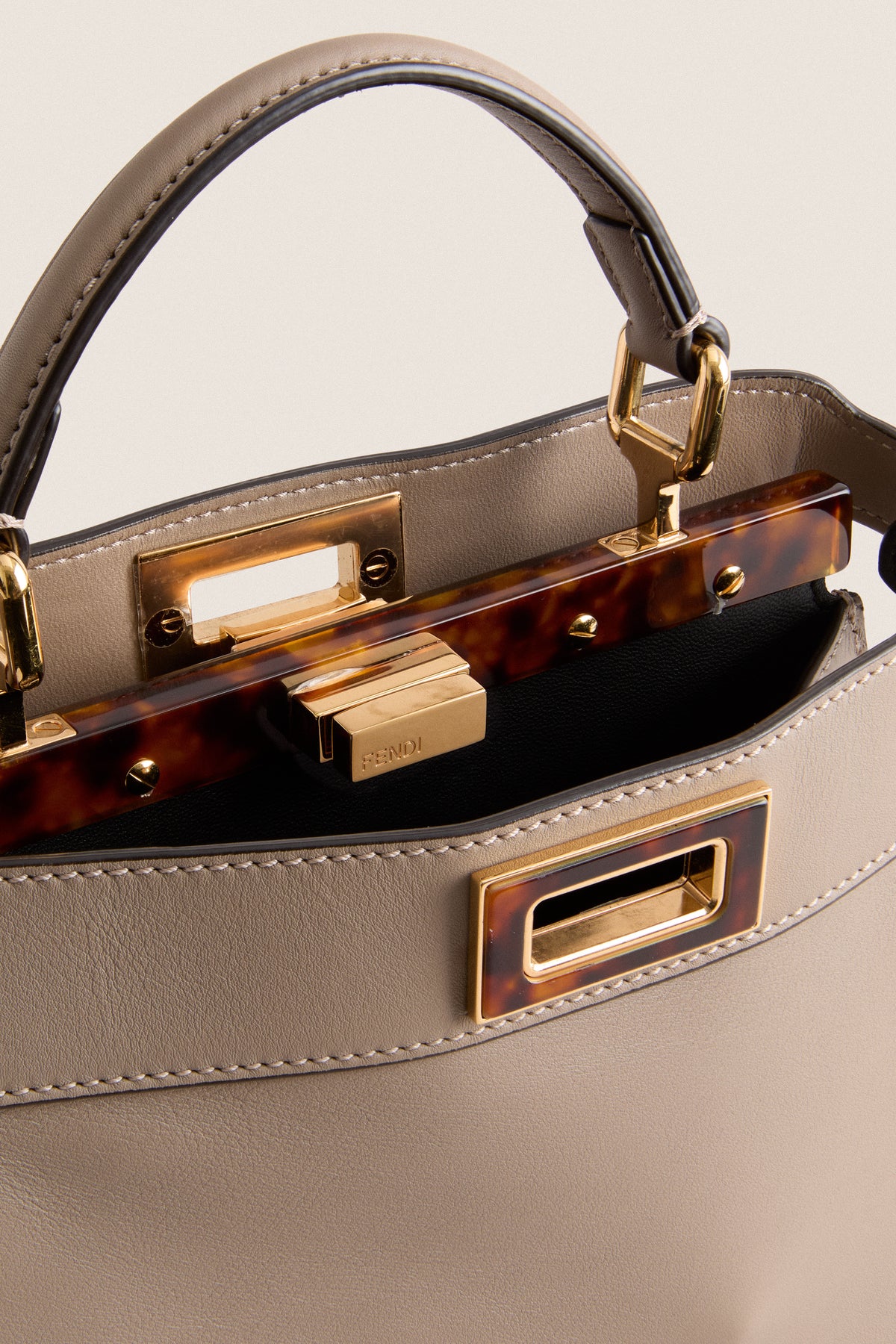 FENDI Beige Peek-a-boo Small 2 Way Handbag