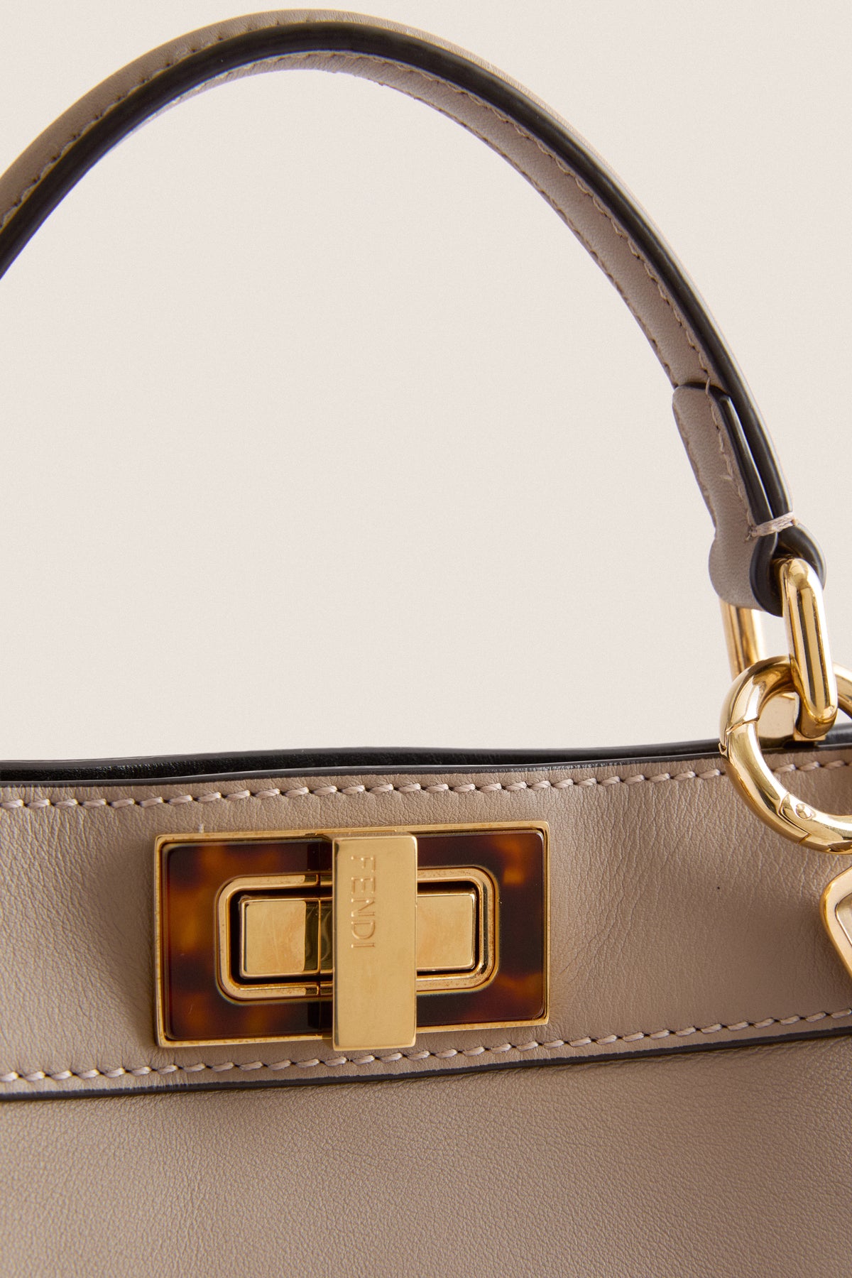 FENDI Beige Peek-a-boo Small 2 Way Handbag