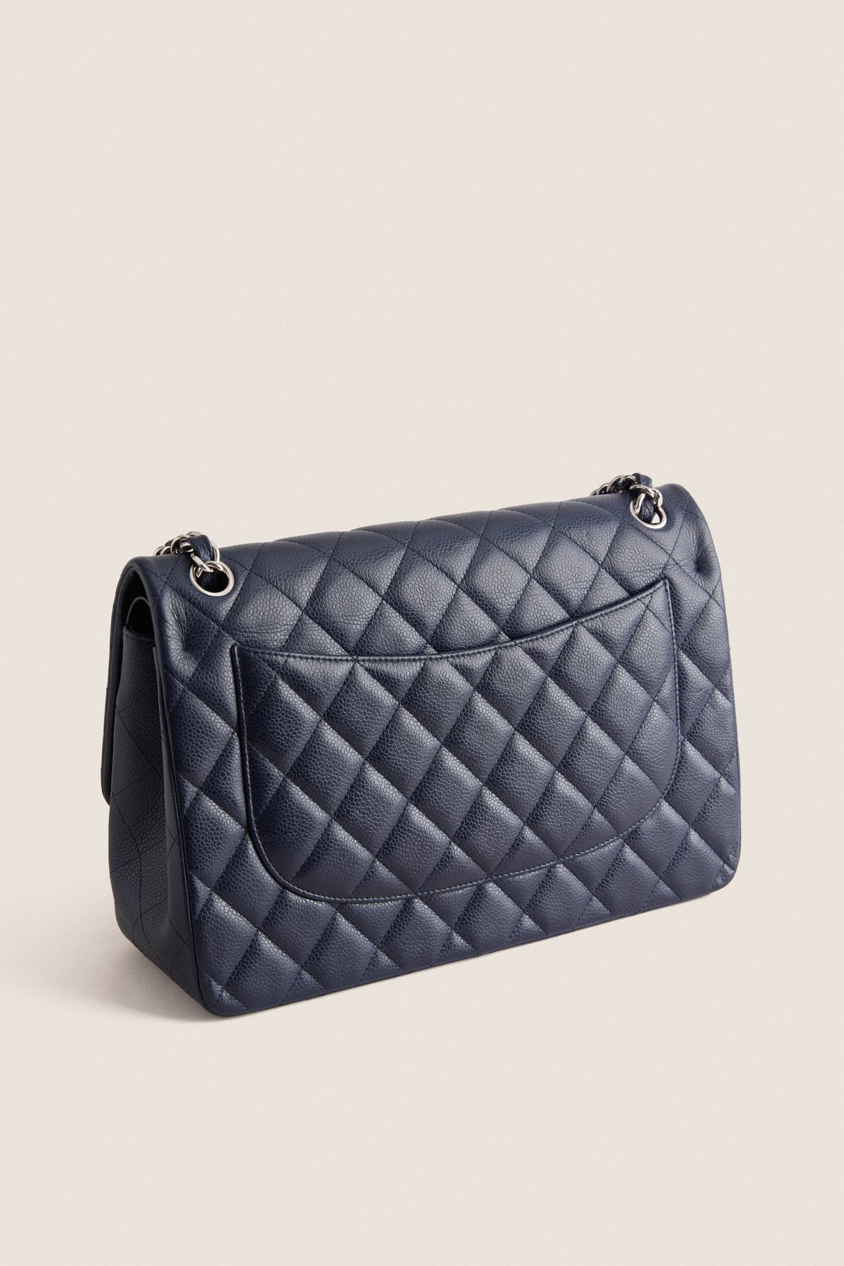 CHANEL Navy Large Classic Shoulder Bag