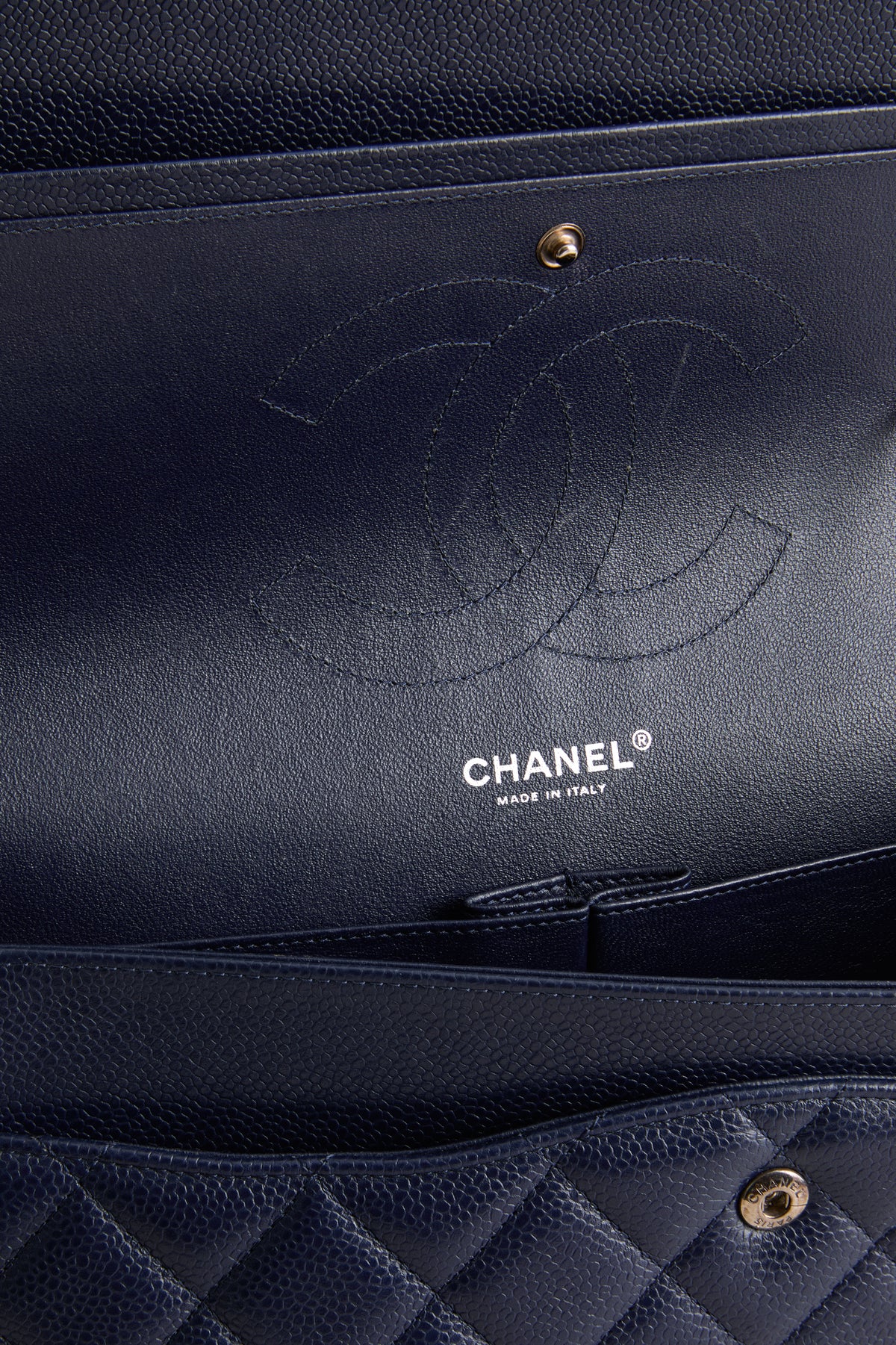 CHANEL Navy Large Classic Shoulder Bag