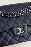 CHANEL Navy Large Classic Shoulder Bag