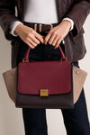 CELINE Burgundy/Brown Small Trapeze
