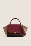 CELINE Burgundy/Brown Small Trapeze