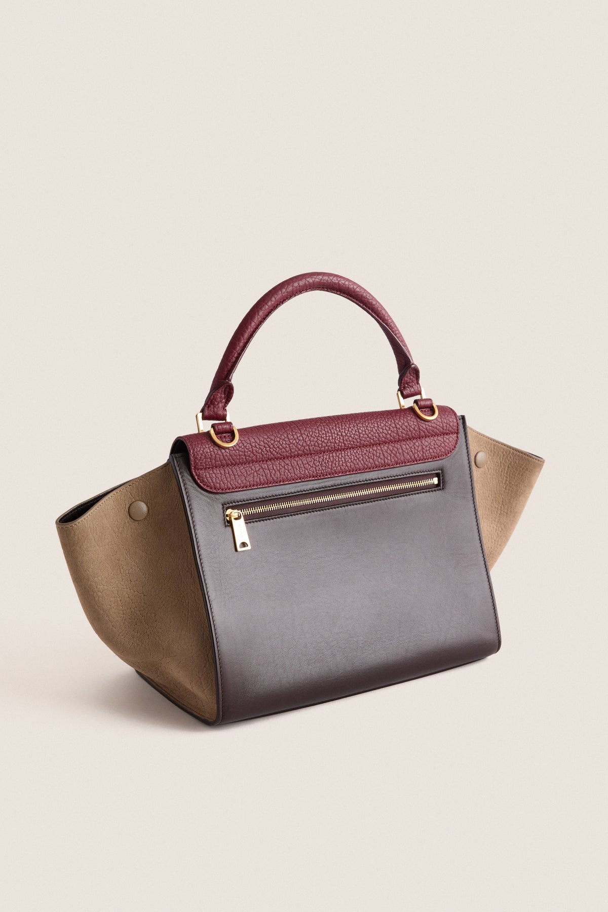 CELINE Burgundy/Brown Small Trapeze
