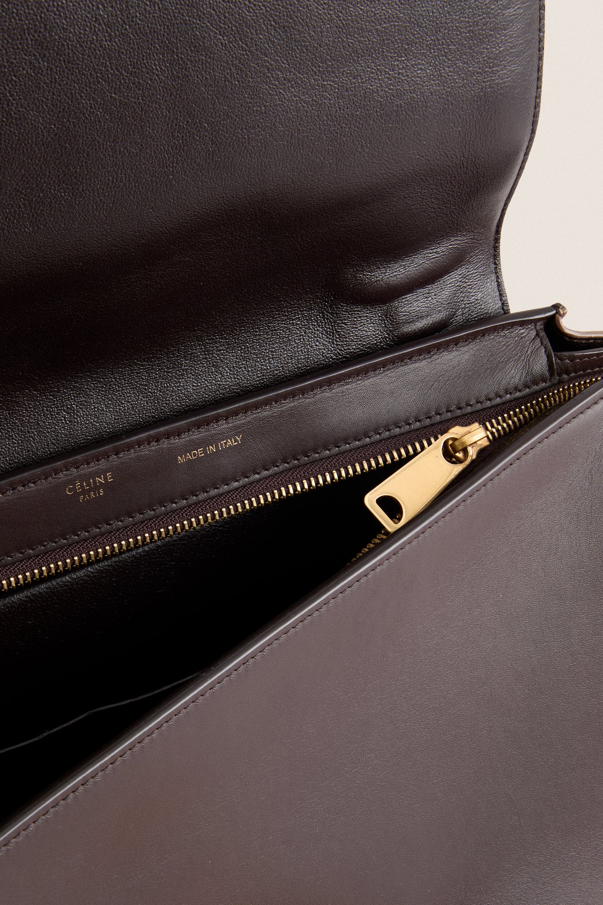 CELINE Burgundy/Brown Small Trapeze