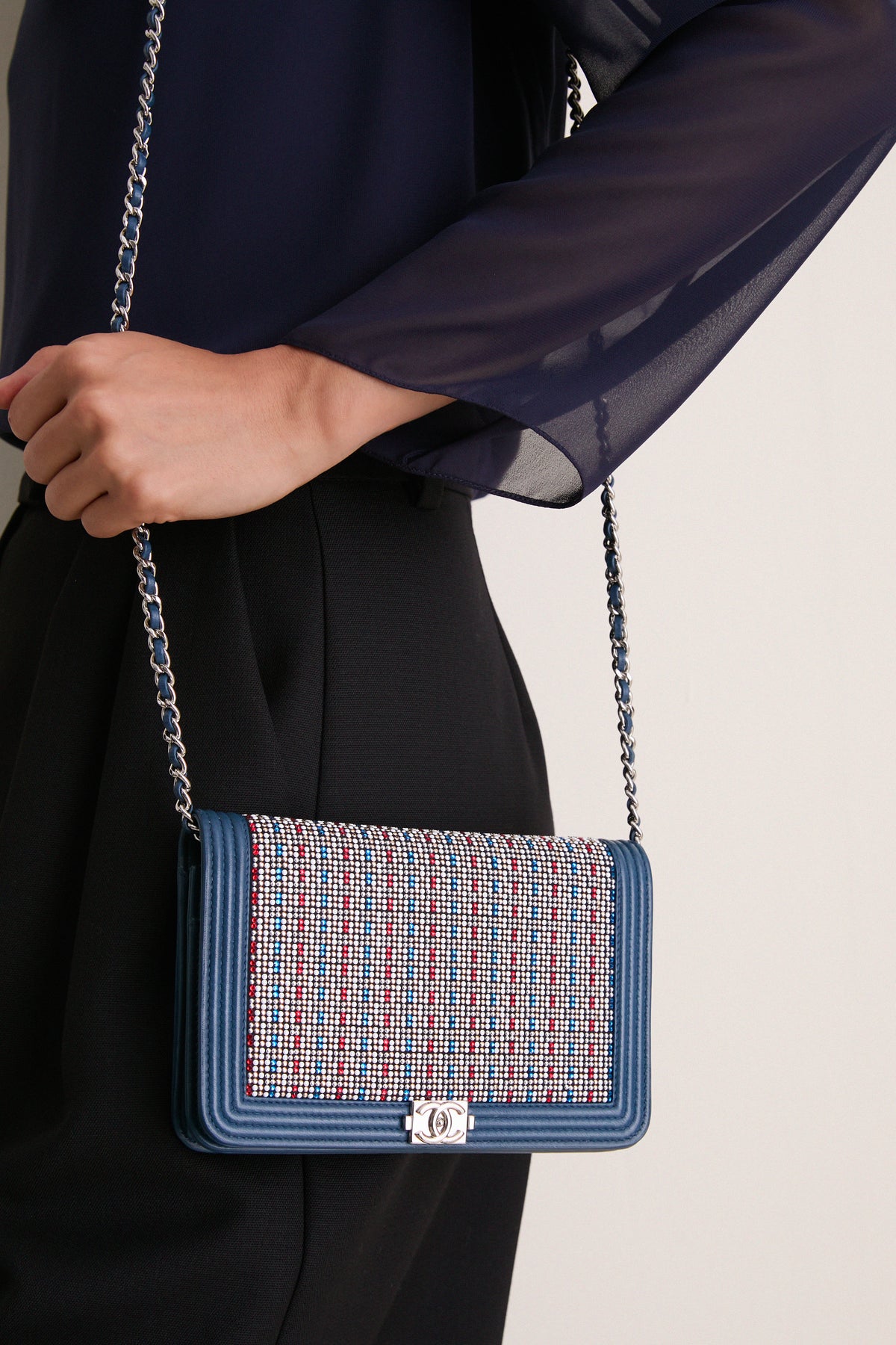CHANEL Blue Multi Wallet On Chain