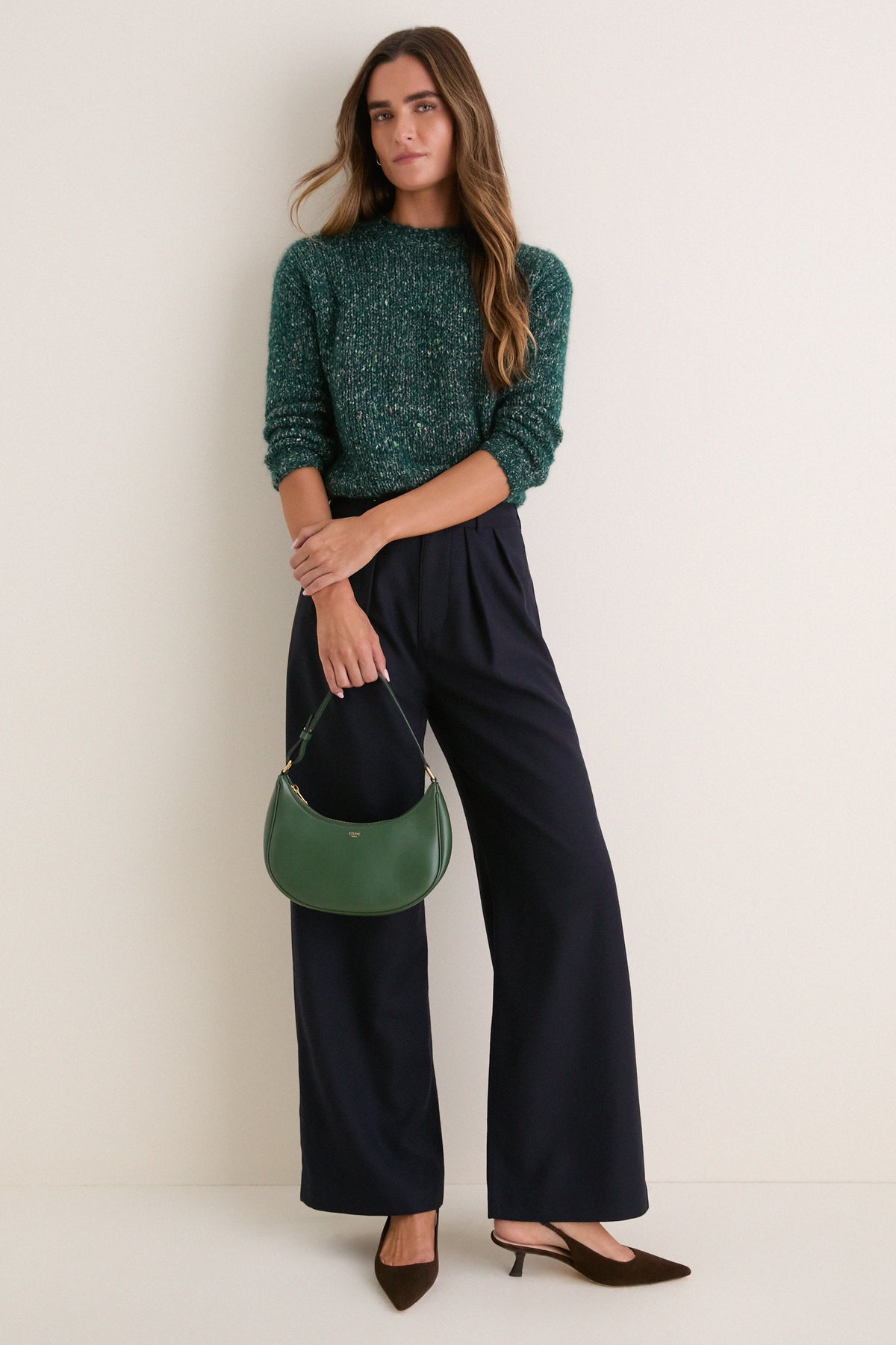 CELINE Green Ava Shoulder Bag
