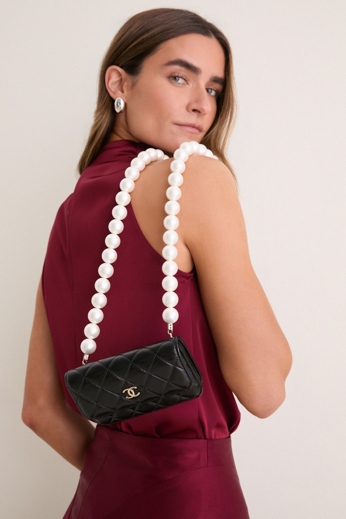 CHANEL Black Sheepskin Leather Shoulder Bag