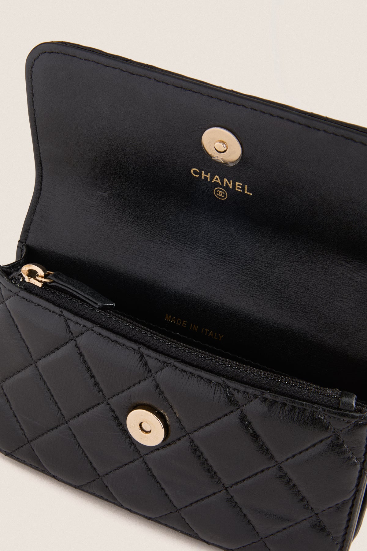 CHANEL Black Sheepskin Leather Shoulder Bag