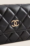 CHANEL Black Sheepskin Leather Shoulder Bag