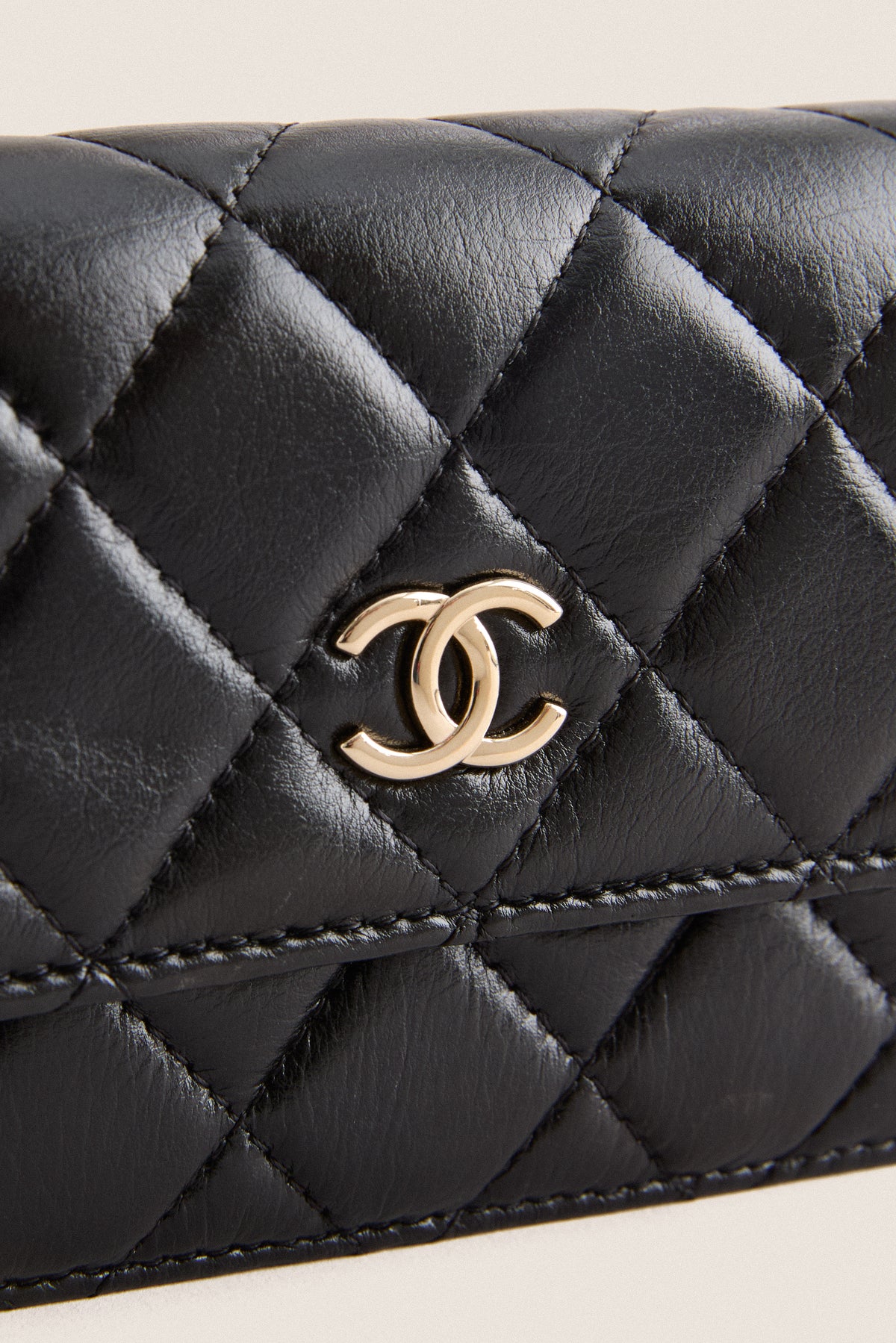 CHANEL Black Sheepskin Leather Shoulder Bag