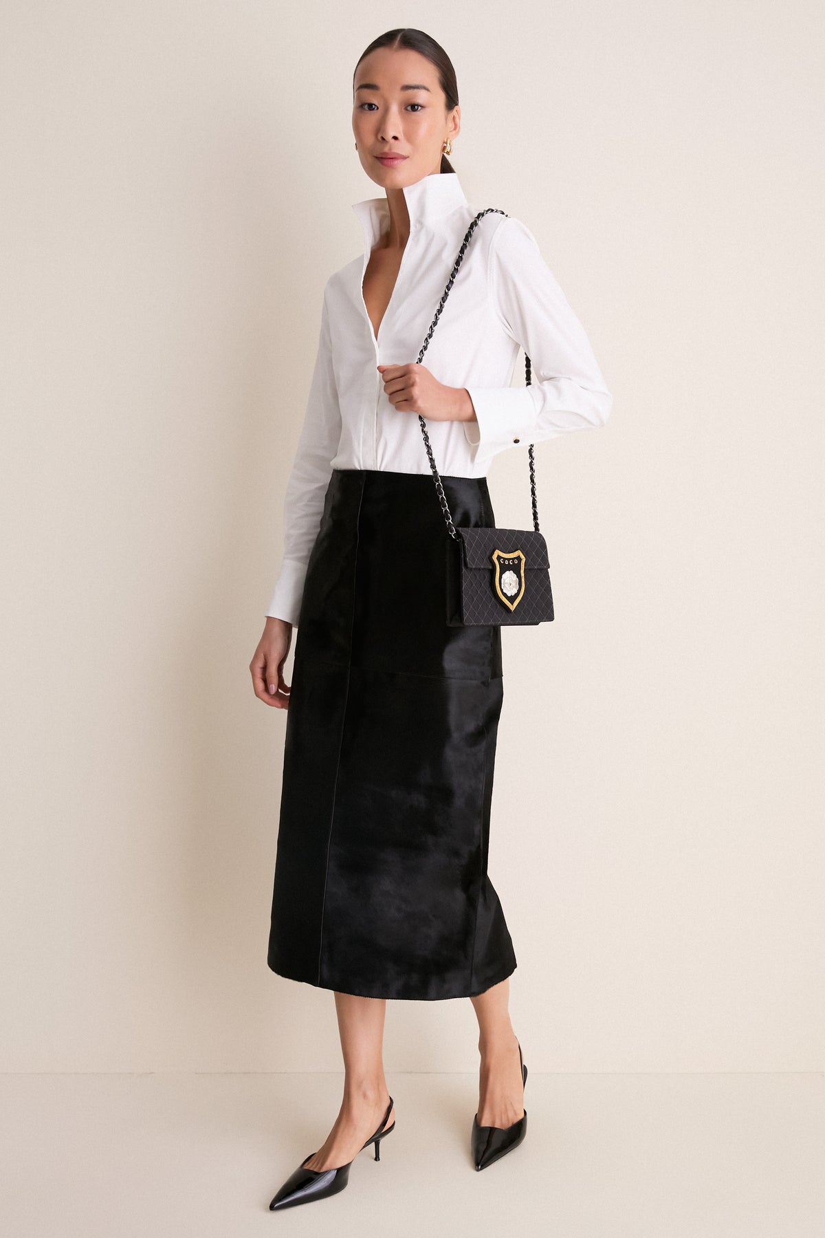 CHANEL Black Canvas Shoulder Bag