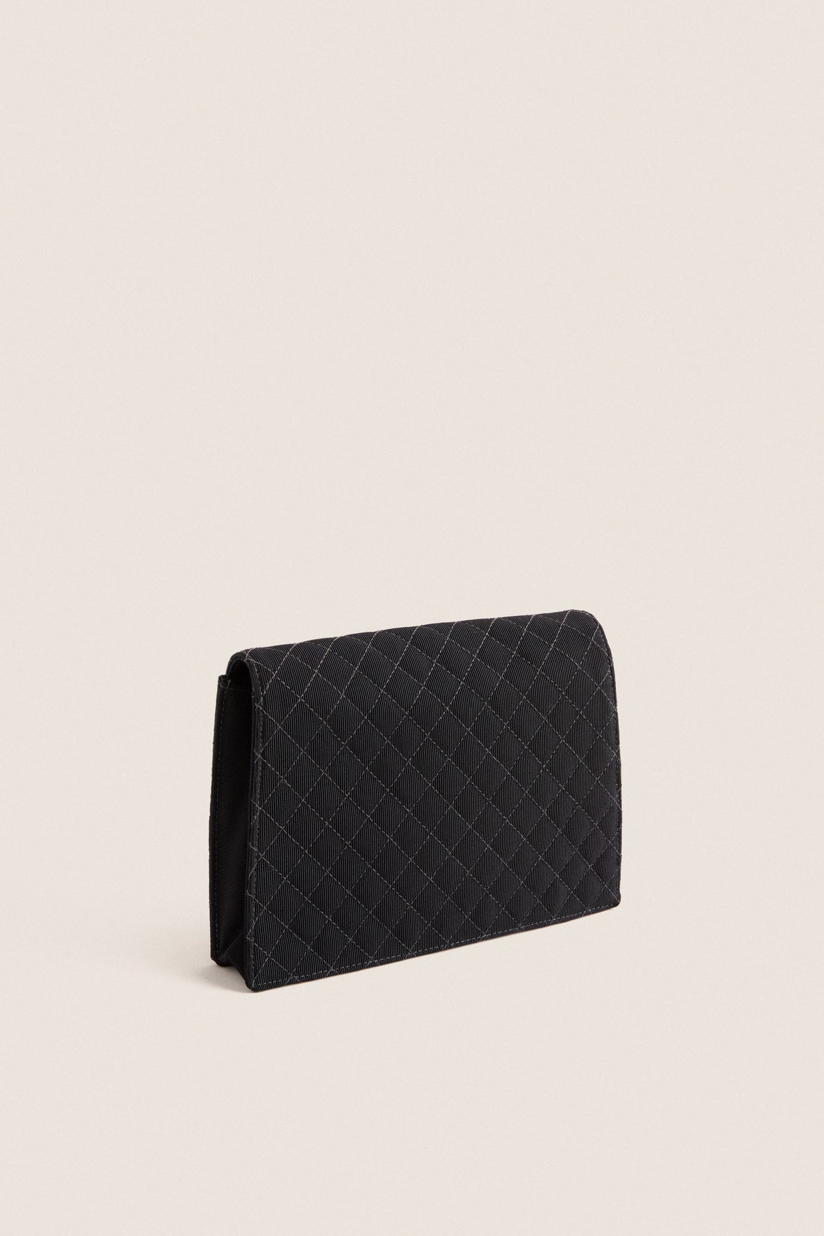 CHANEL Black Canvas Shoulder Bag