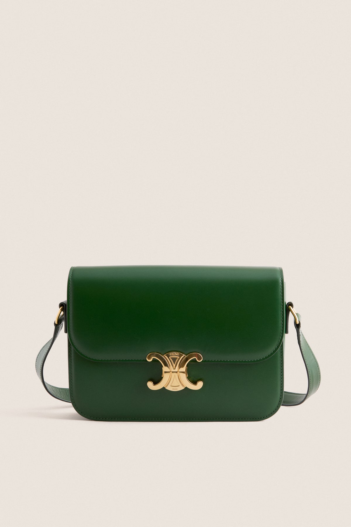 CELINE Green Triomphe Classic Shoulder Bag