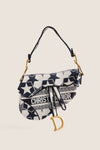 DIOR White and Navy Saddle Bag Shoulder