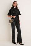 CELINE Beige and Black Triomphe Teen Shoulder Bag