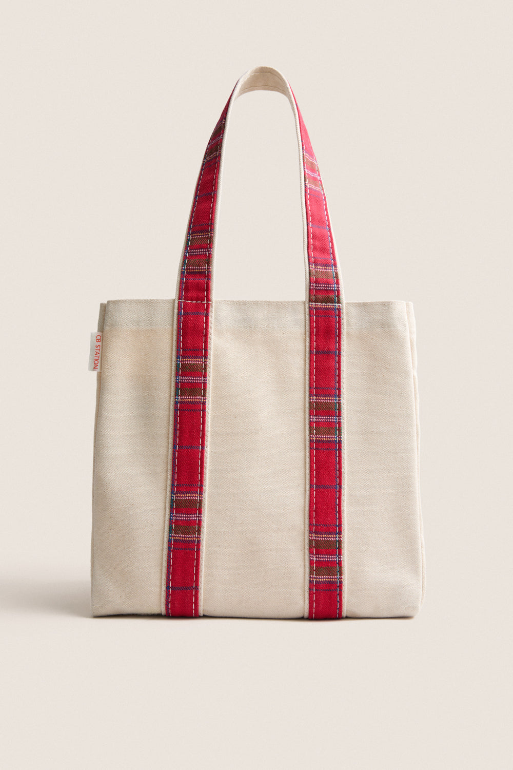 Red Plaid Four Bottle Wine Carrier