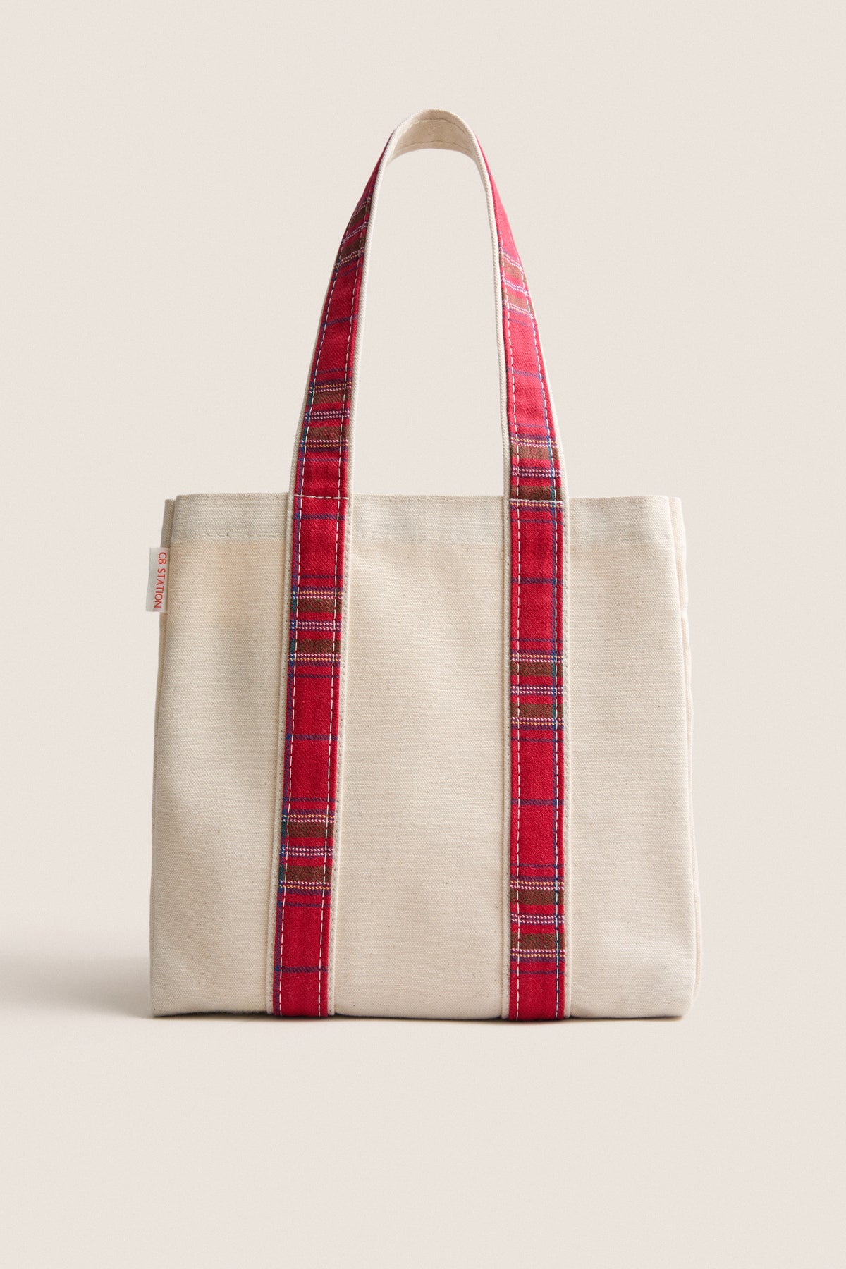 Red Plaid Four Bottle Wine Carrier