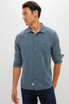 Navy Green Gingham Stretch Selvage Shirt