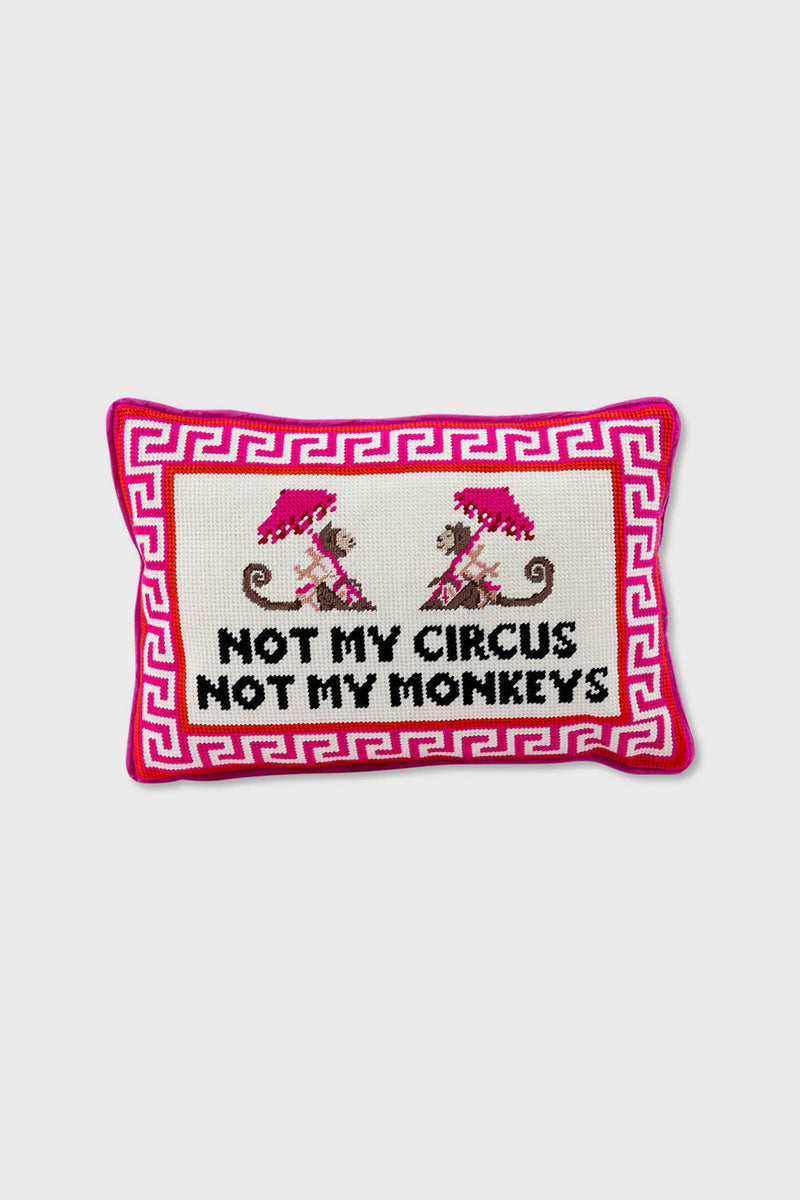 Not My Circus Needlepoint Pillow