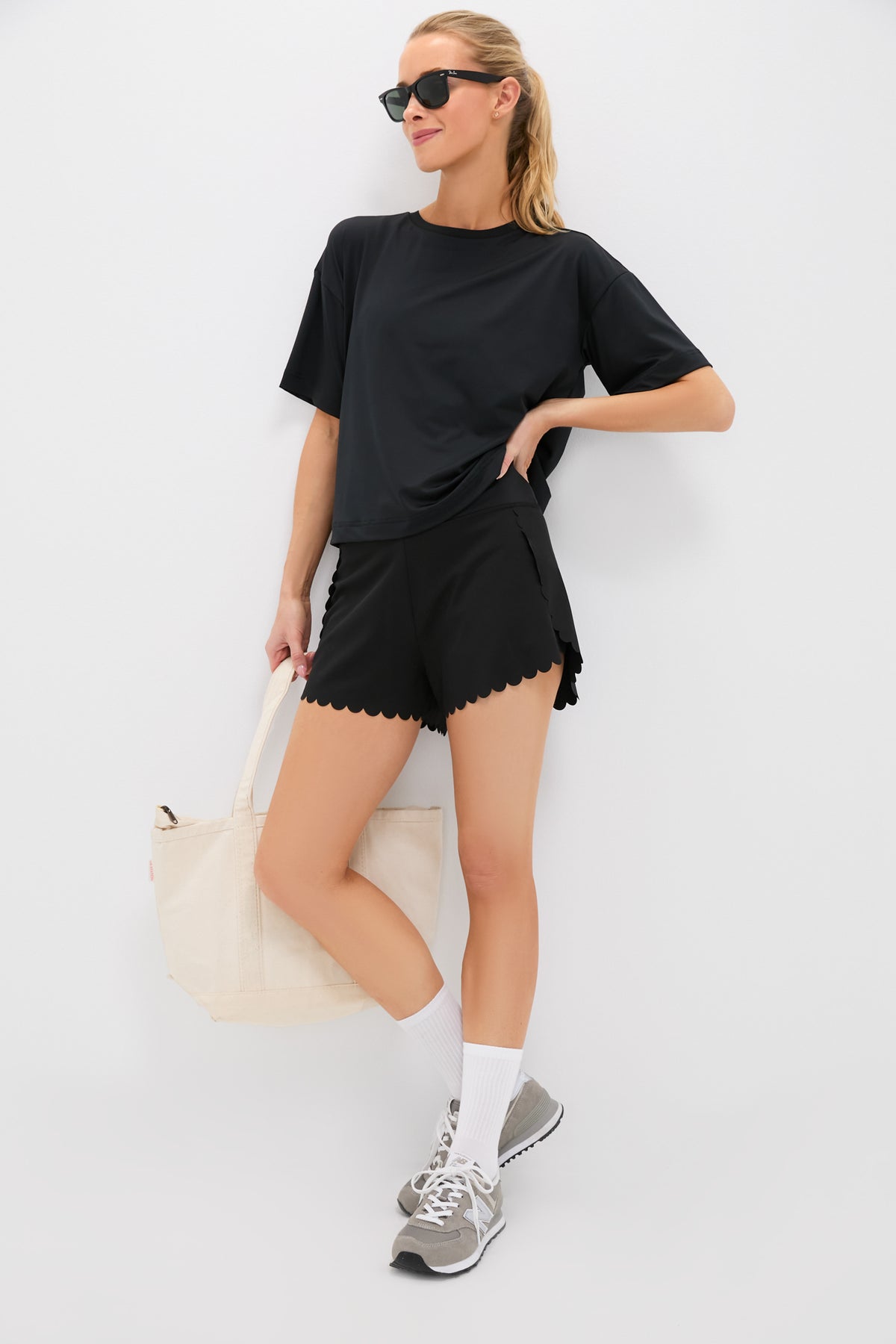 Black Scallop Performance Jersey Marisa Short