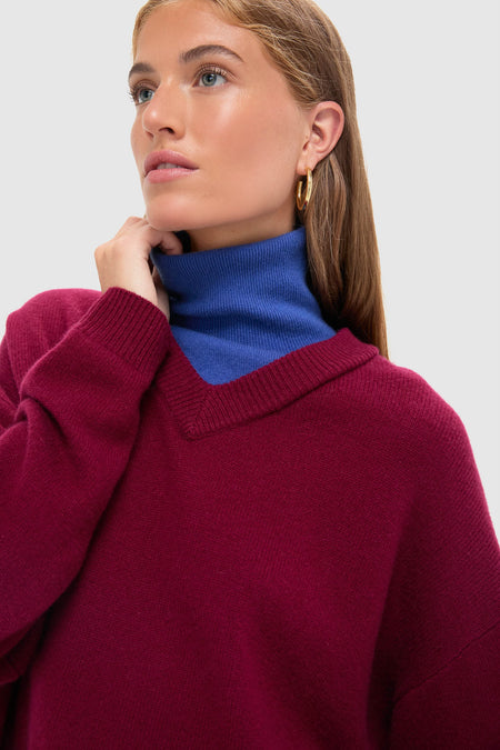 Crimson and Sapphire Doris Cashmere Sweater