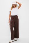 Chocolate Brown Wide Leg Comfort Stretch Finn Pants