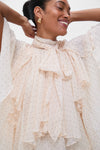 Cream Dot Hypnotic Cascading Blouse