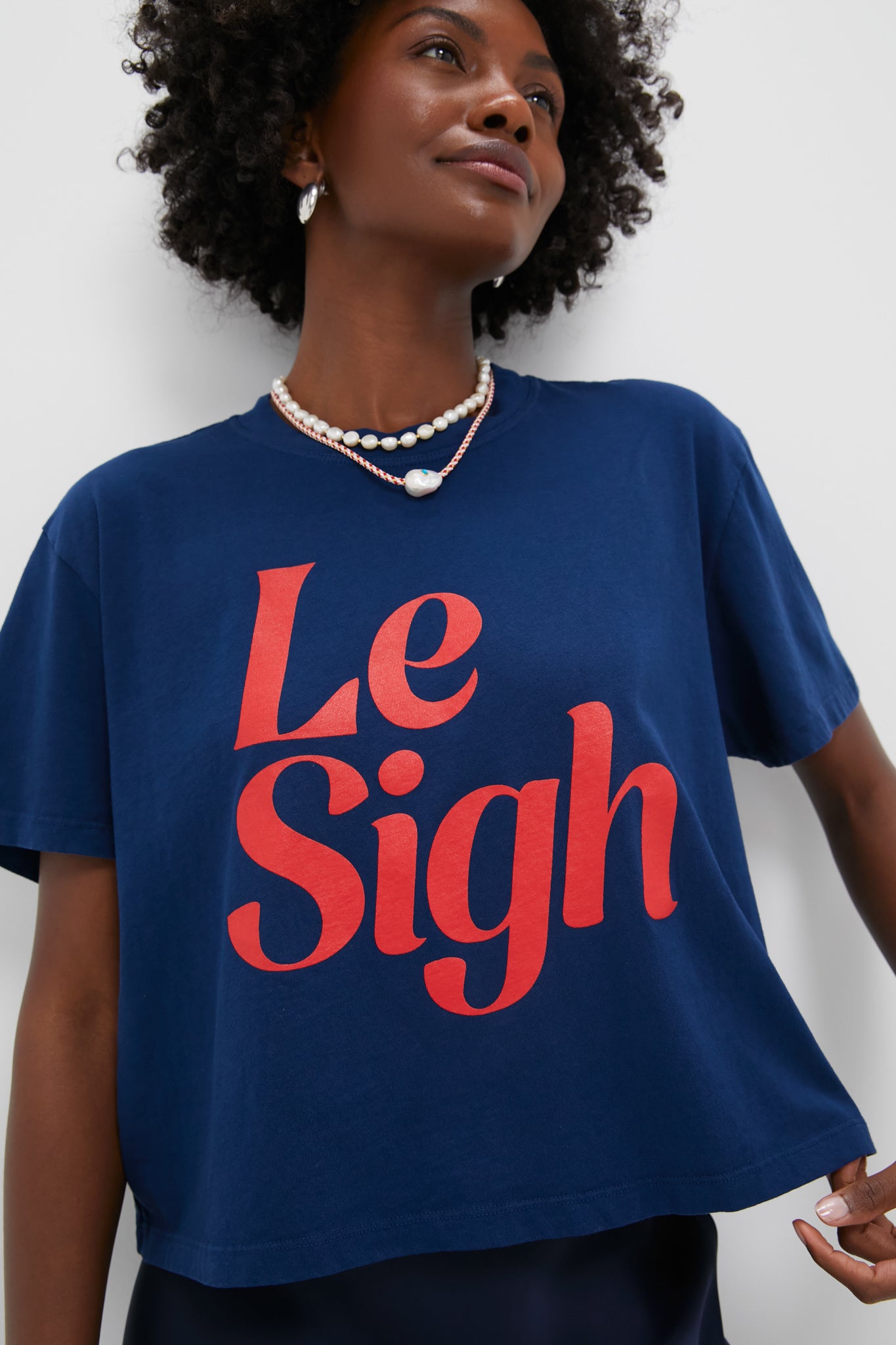 Le Sigh Navy Shrunken Boy Tee