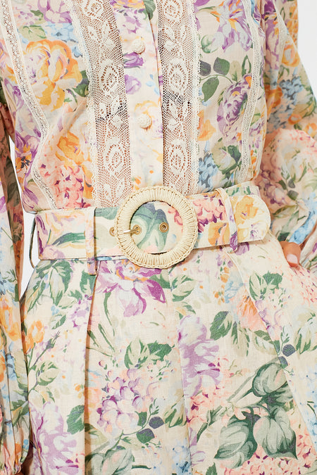 Multi Watercolour Floral Halliday Tuck Short