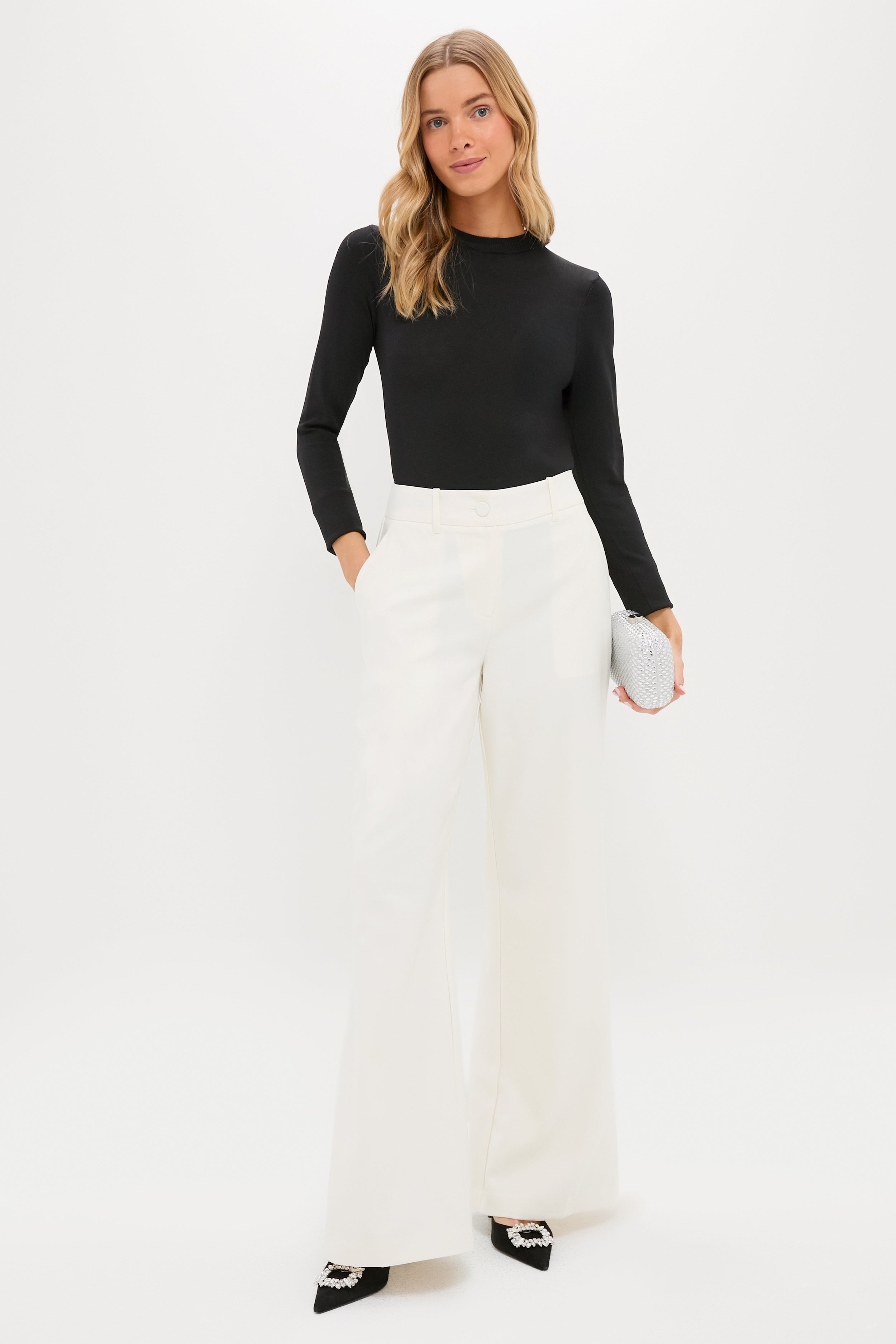 WOOL WIDE TUCK PANTS/WARM CREAM サイズ1 Cream Wool Watson Pants | Tuckernuck