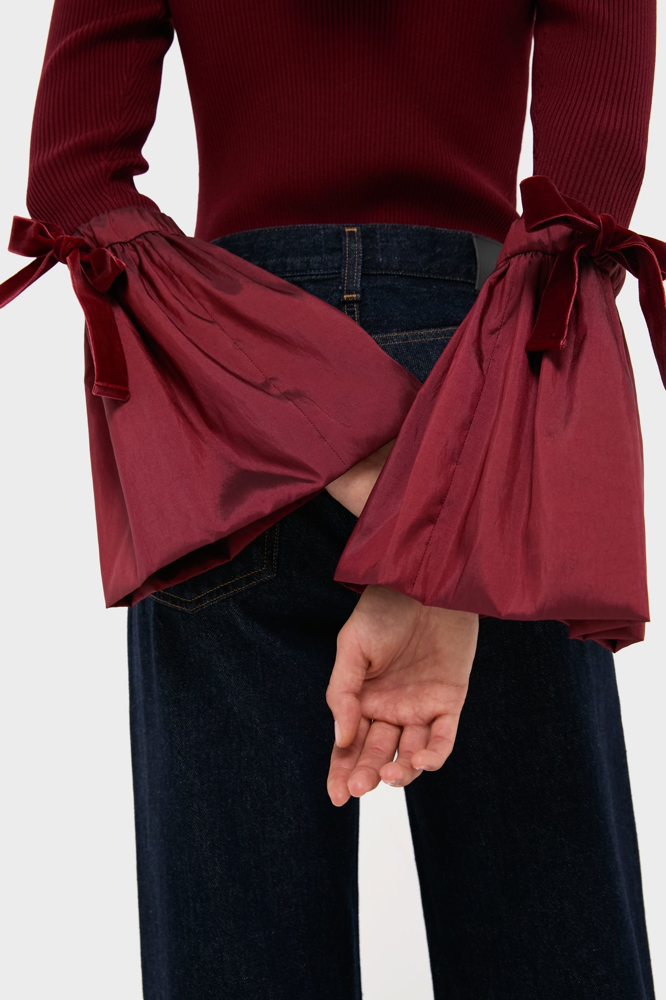 Oxblood Agata Long Sleeve Top