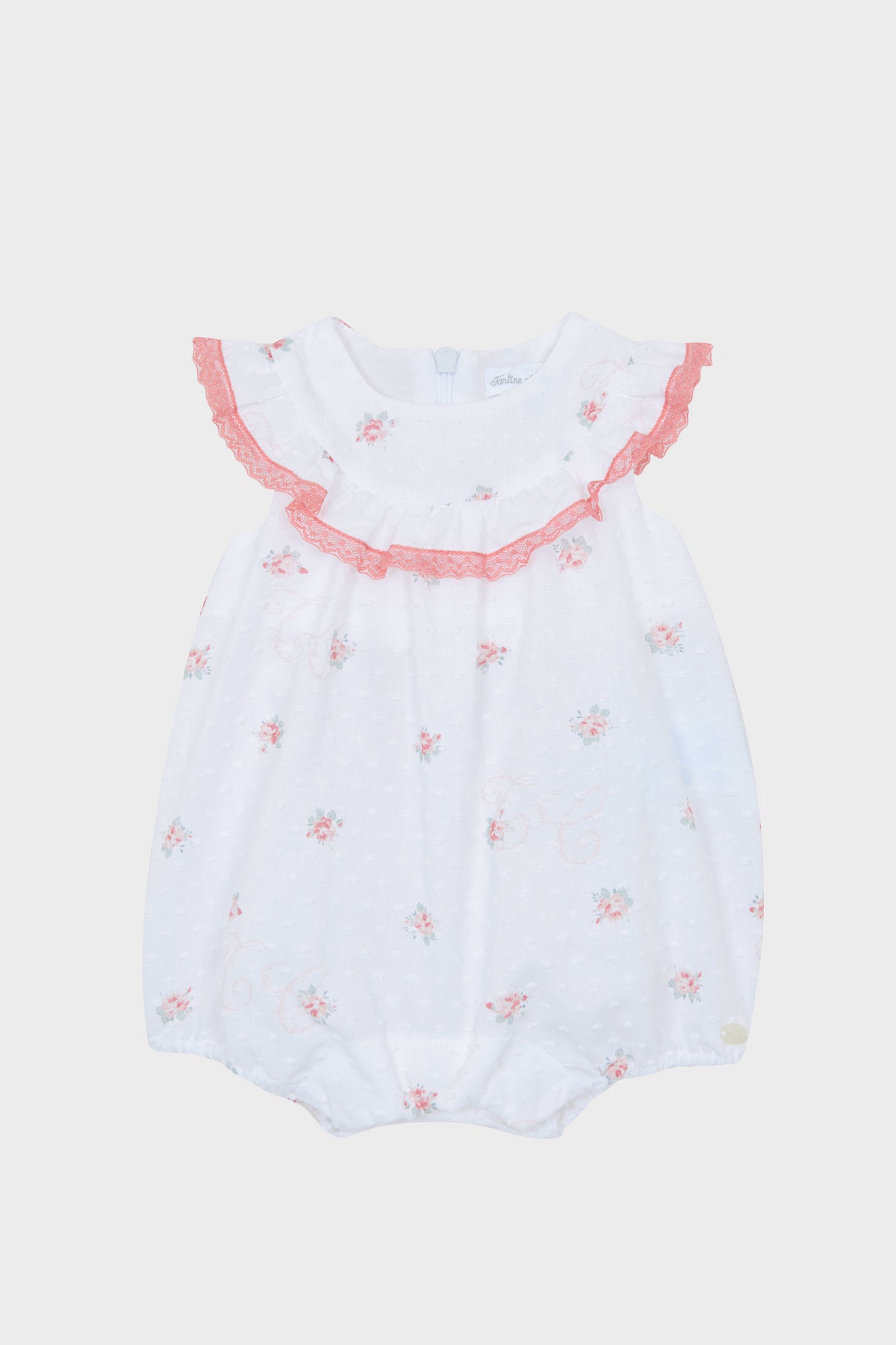 White Floral Baby Romper