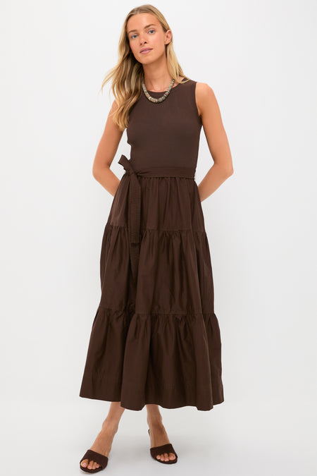 Exclusive Brown Sleeveless Maxi Dress