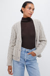 Gray Cable Knit Cropped Arthur Cardigan
