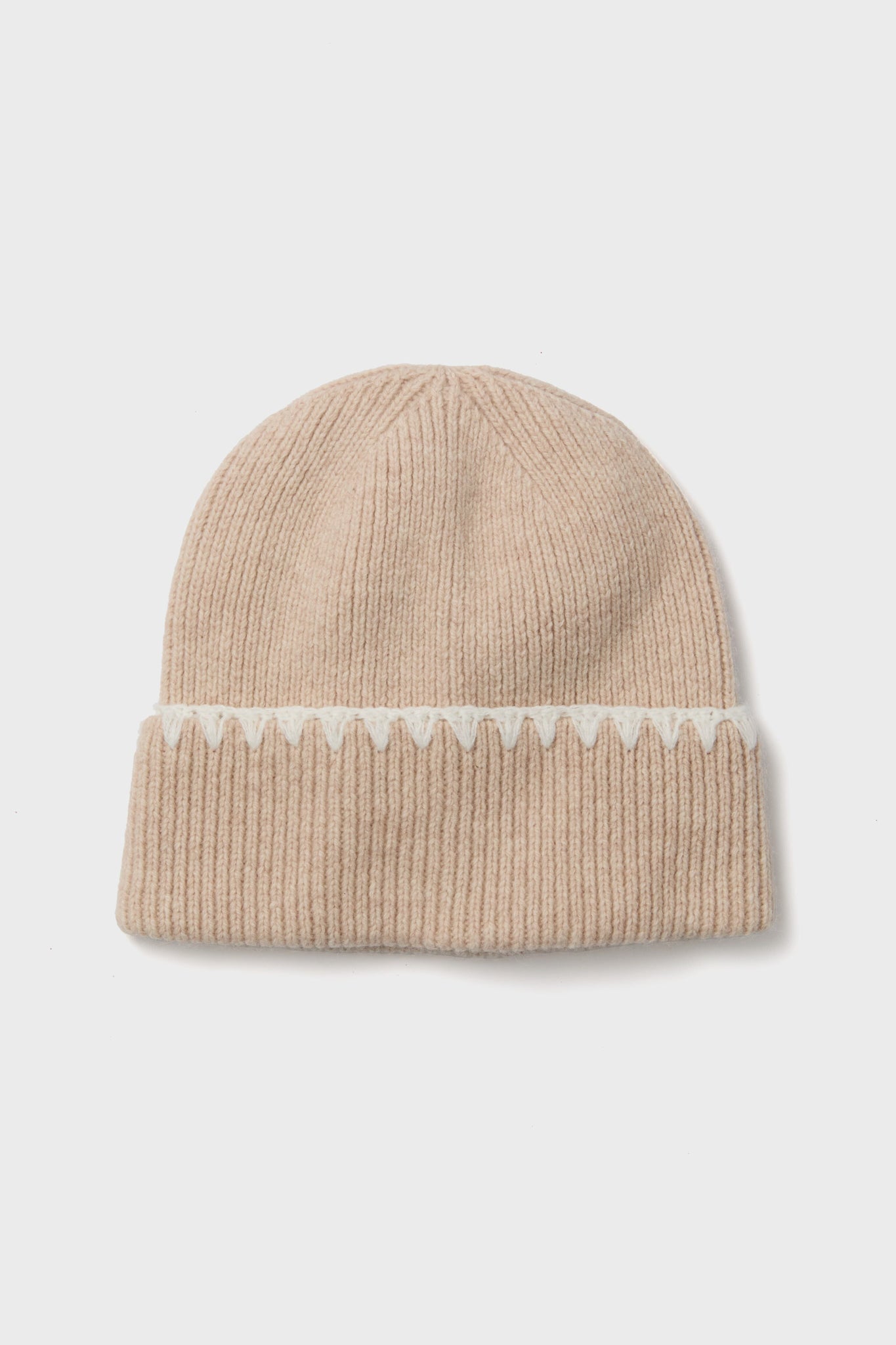 Tan Blanket Stitch Winter Hat